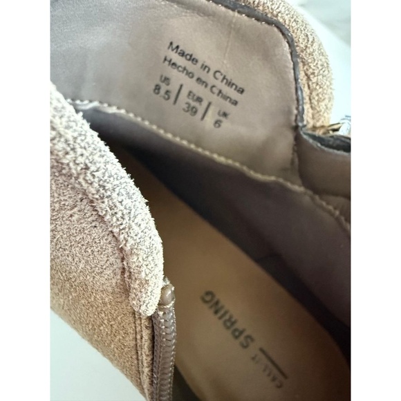 CALL It SPRING Womens Ankle Boots 8.5 Tan Suede Block Heel Side Zipper - Picture 6 of 7